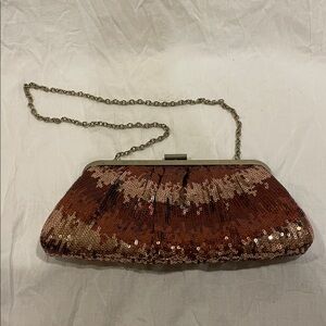 JESSICA McCLINTOCK SPARKLING GOLD CLUTCH BAG. Prom accessory. Vintage fashion